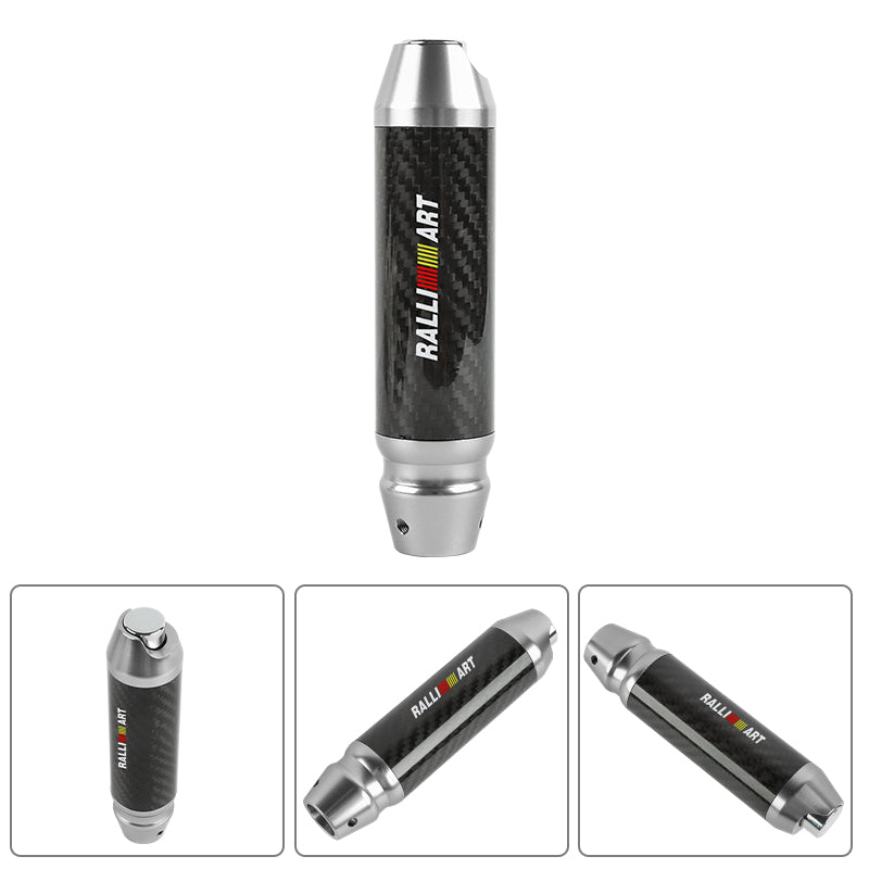 Brand New Ralliart Universal Real Carbon Fiber Silver Aluminum Automatic Transmission Racing Gear Shift Knob