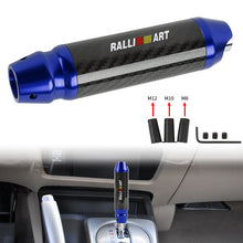 Load image into Gallery viewer, Brand New Ralliart Universal Real Carbon Fiber Blue Aluminum Automatic Transmission Racing Gear Shift Knob