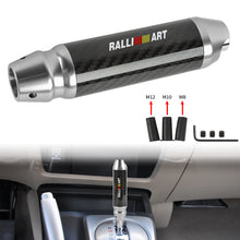 Load image into Gallery viewer, Brand New Ralliart Universal Real Carbon Fiber Silver Aluminum Automatic Transmission Racing Gear Shift Knob