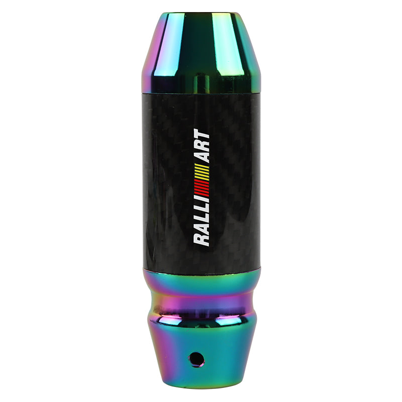 Brand New Universal Ralliart Real Carbon Fiber Neo Chrome Aluminum Automatic Transmission Racing Gear Shift Knob