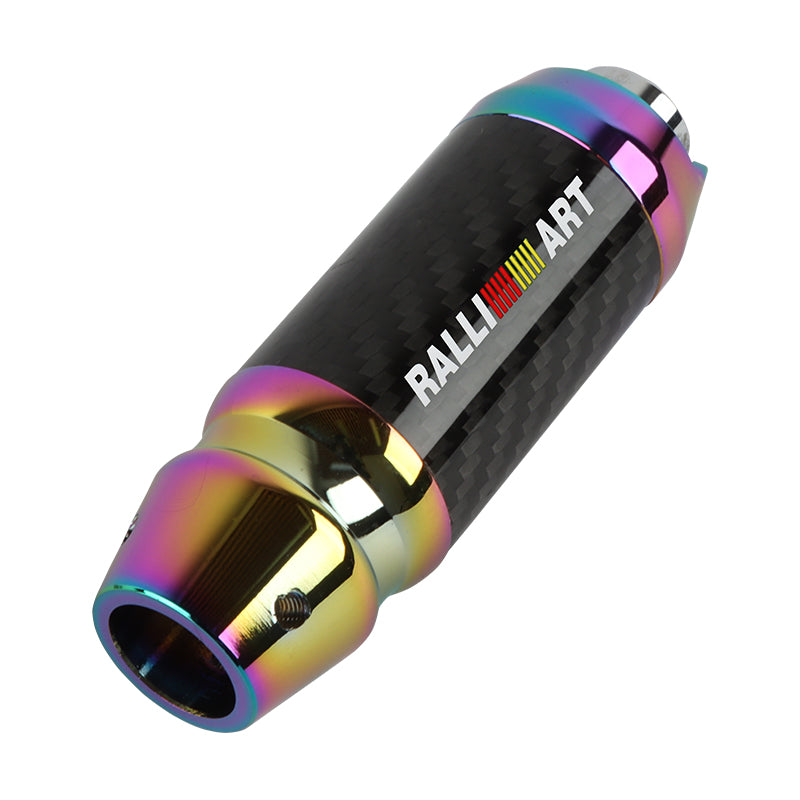 Brand New Universal Ralliart Real Carbon Fiber Neo Chrome Aluminum Automatic Transmission Racing Gear Shift Knob