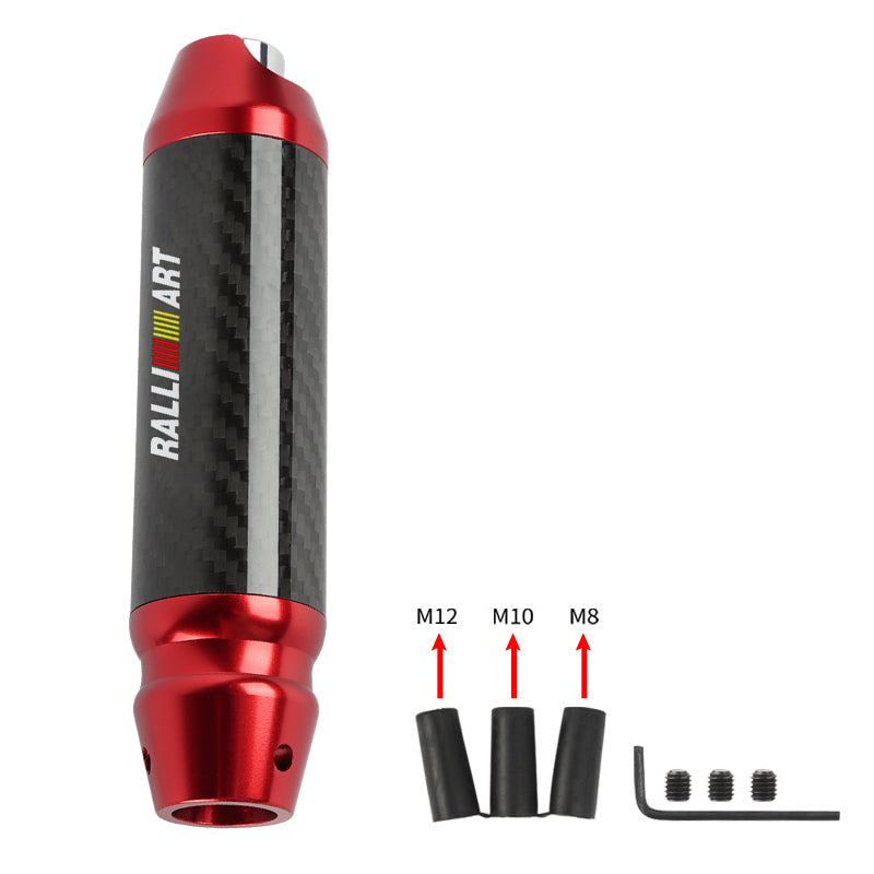 Brand New Ralliart Universal Real Carbon Fiber Red Aluminum Automatic Transmission Racing Gear Shift Knob