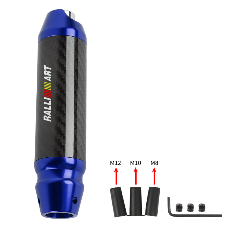 Brand New Ralliart Universal Real Carbon Fiber Blue Aluminum Automatic Transmission Racing Gear Shift Knob