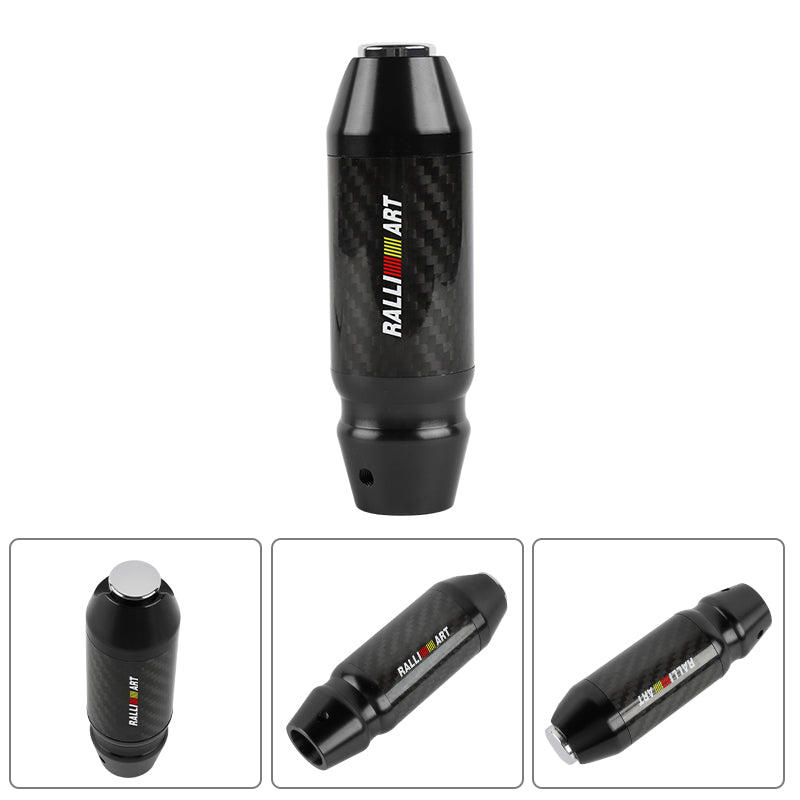 Brand New Ralliart Universal Real Carbon Fiber Black Aluminum Automatic Transmission Racing Gear Shift Knob