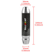 Load image into Gallery viewer, Brand New Ralliart Universal Real Carbon Fiber Silver Aluminum Automatic Transmission Racing Gear Shift Knob