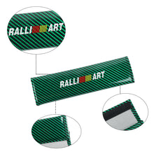 Load image into Gallery viewer, Brand New Universal 2PCS Ralliart Green Carbon Fiber Look Car Seat Belt Covers Shoulder Pad