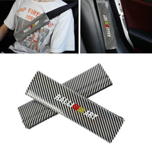 Load image into Gallery viewer, Brand New Universal 2PCS Ralliart Silver Carbon Fiber Look Car Seat Belt Covers Shoulder Pad