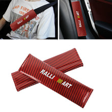 Load image into Gallery viewer, Brand New Universal 2PCS Ralliart Red Carbon Fiber Look Car Seat Belt Covers Shoulder Pad