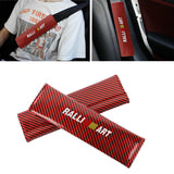 Brand New Universal 2PCS Ralliart Red Carbon Fiber Look Car Seat Belt Covers Shoulder Pad