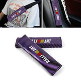 Brand New Universal 2PCS Ralliart Purple Carbon Fiber Look Car Seat Belt Covers Shoulder Pad