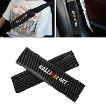 Load image into Gallery viewer, Brand New Universal 2PCS RALLIART Black Carbon Fiber Look Car Seat Belt Covers Shoulder Pad