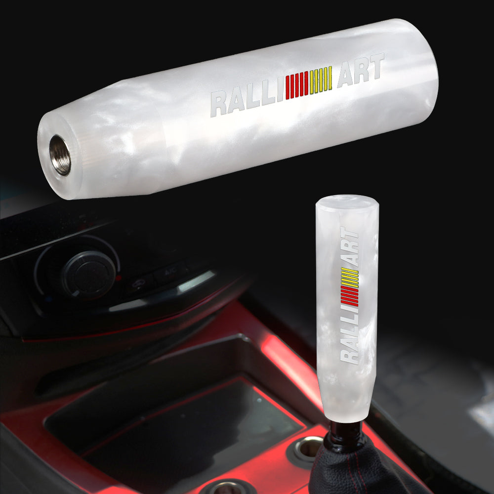 Brand New Universal Ralliart White Pearl Long Stick Manual Car Gear Shift Knob Shifter M8 M10 M12