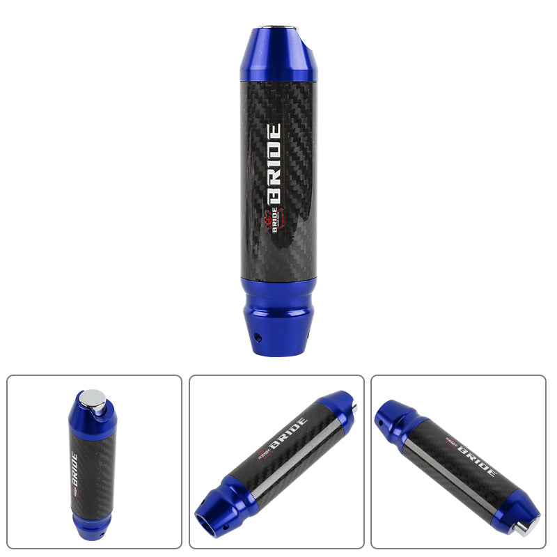 Brand New Bride Universal Real Carbon Fiber Blue Aluminum Automatic Transmission Racing Gear Shift Knob