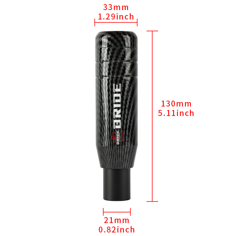 Brand New Universal JDM 13CM Bride Aluminum Carbon Fiber Style Automatic Gear Stick Shift Knob Lever Shifter