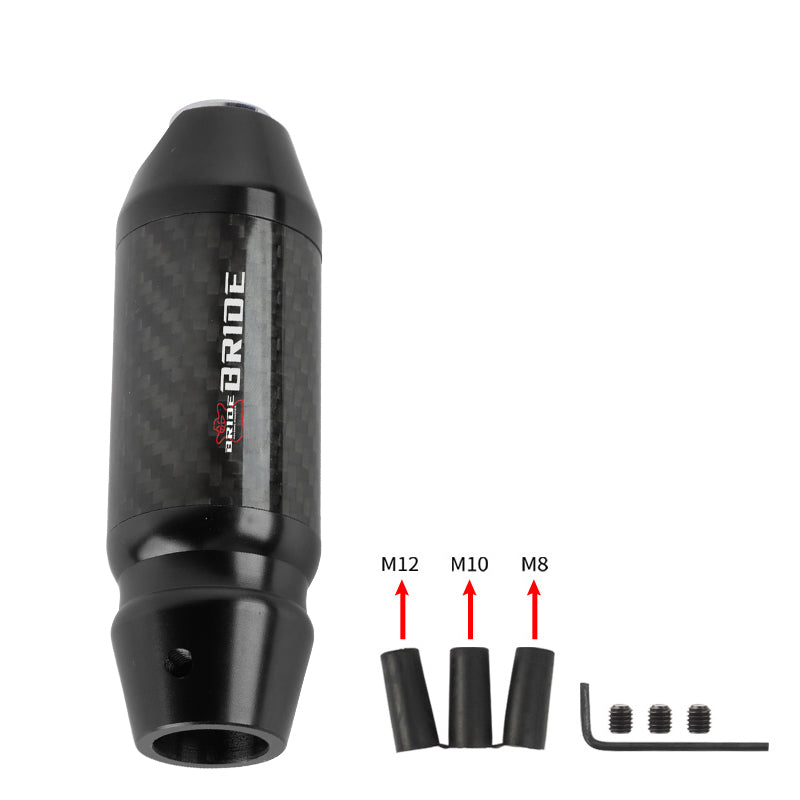 Brand New Bride Universal Real Carbon Fiber Black Aluminum Automatic Transmission Racing Gear Shift Knob