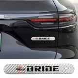 Brand New 1PCS Bride Real Carbon Fiber Silver Car Trunk Side Fenders Door Badge Scratch Guard Sticker