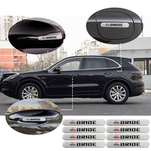 Load image into Gallery viewer, Brand New 8PCS Bride Real Carbon Fiber Silver Car Trunk Side Fenders Door Badge Scratch Guard Sticker