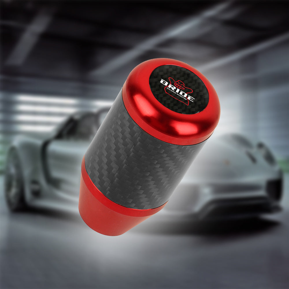 Brand New Universal Bride Red Real Carbon Fiber Racing Gear Stick Shift Knob For MT Manual M12 M10 M8