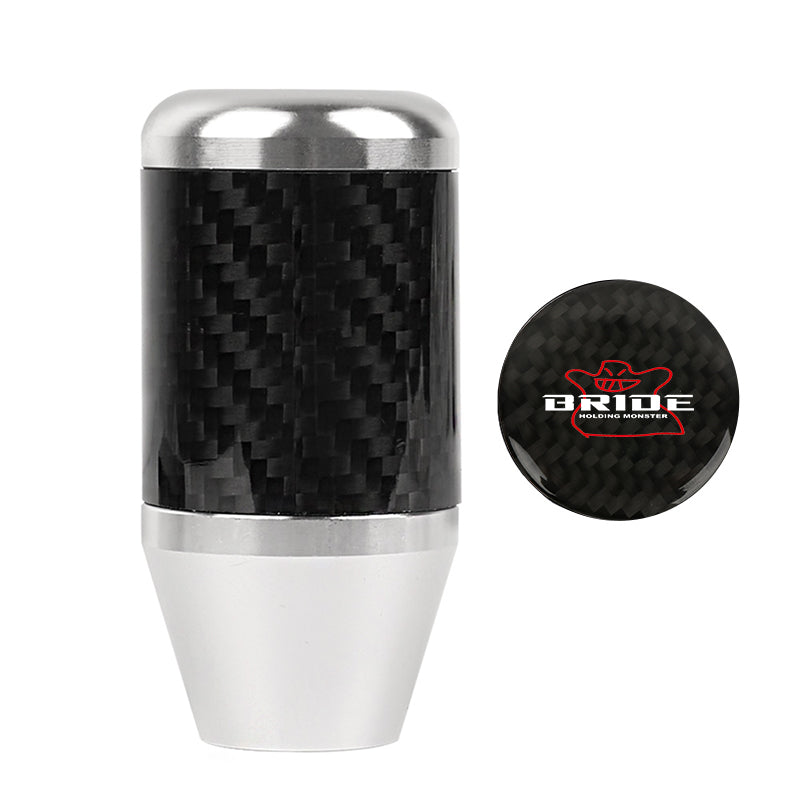 Brand New Universal Bride Silver Real Carbon Fiber Racing Gear Stick Shift Knob For MT Manual M12 M10 M8