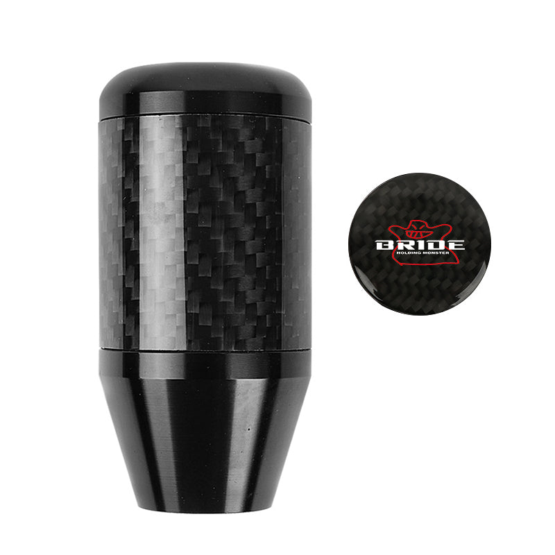 Brand New Universal Bride Black Real Carbon Fiber Racing Gear Stick Shift Knob For MT Manual M12 M10 M8