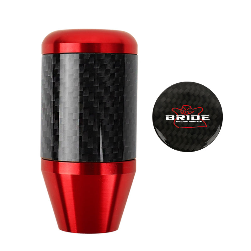 Brand New Universal Bride Red Real Carbon Fiber Racing Gear Stick Shift Knob For MT Manual M12 M10 M8