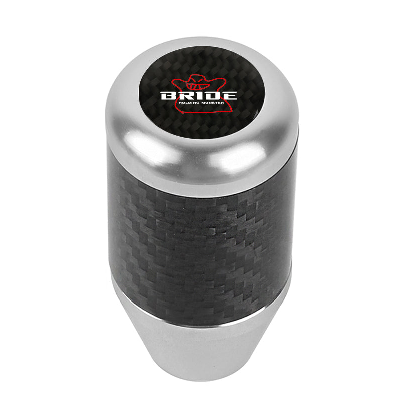 Brand New Universal Bride Silver Real Carbon Fiber Racing Gear Stick Shift Knob For MT Manual M12 M10 M8