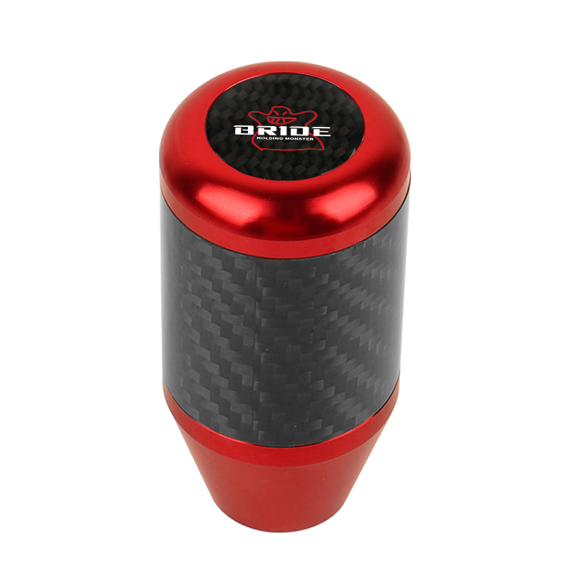 Brand New Universal Bride Red Real Carbon Fiber Racing Gear Stick Shift Knob For MT Manual M12 M10 M8