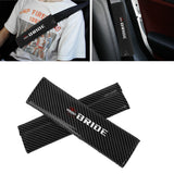 Brand New Universal 2PCS BRIDE Black Carbon Fiber Look Car Seat Belt Covers Shoulder Pad