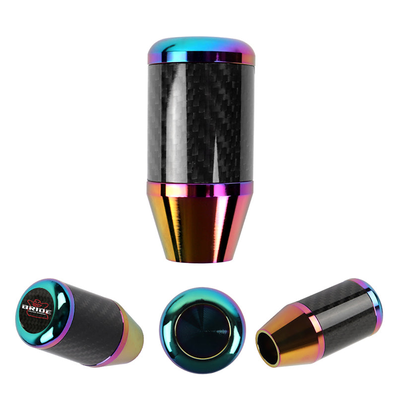 Brand New Universal Bride Neo-Chrome Real Carbon Fiber Racing Gear Stick Shift Knob For MT Manual M12 M10 M8