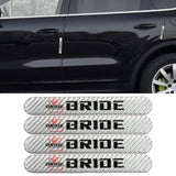 Brand New 4PCS Bride Real Carbon Fiber Silver Car Trunk Side Fenders Door Badge Scratch Guard Sticker