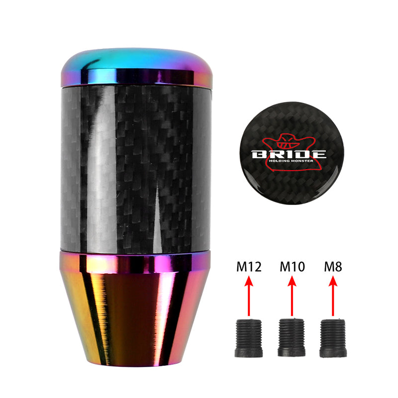 Brand New Universal Bride Neo-Chrome Real Carbon Fiber Racing Gear Stick Shift Knob For MT Manual M12 M10 M8