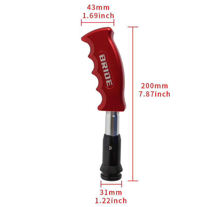 Brand New Bride Red Aluminum Slotted Pistol Grip Handle Automatic Gear Shift Knob Shifter