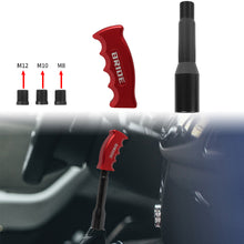 Load image into Gallery viewer, Brand New Bride Red Aluminum Slotted Pistol Grip Handle Manuel Gear Stick Shift Knob M8 M10 M12 &amp; Black Shifter Extender Extension