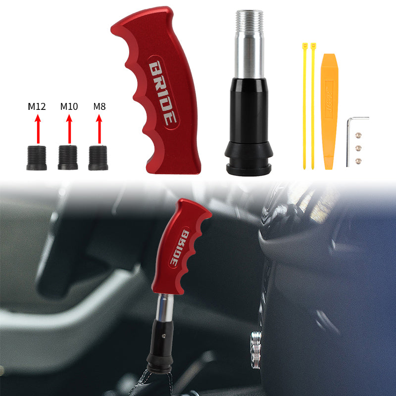 Brand New Bride Red Aluminum Slotted Pistol Grip Handle Automatic Gear Shift Knob Shifter