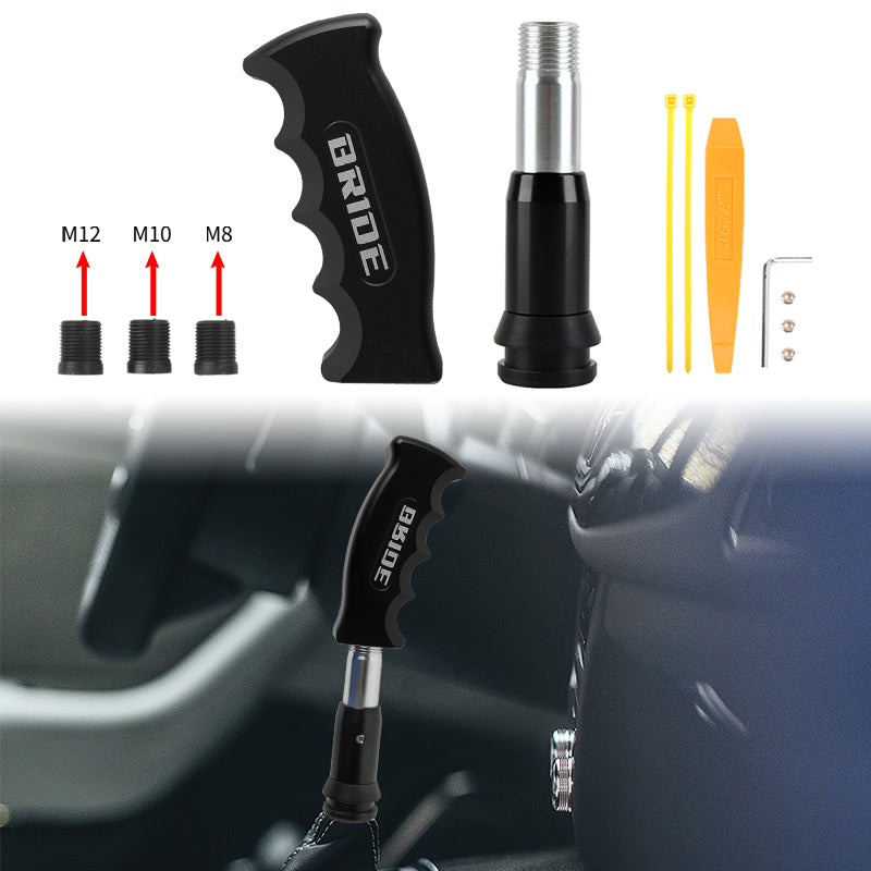 Brand New Bride Black Aluminum Slotted Pistol Grip Handle Automatic Gear Shift Knob Shifter