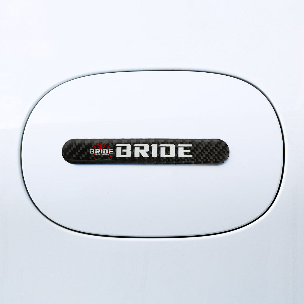 Brand New 1PCS Bride Real Carbon Fiber Black Car Trunk Side Fenders Door Badge Scratch Guard Sticker