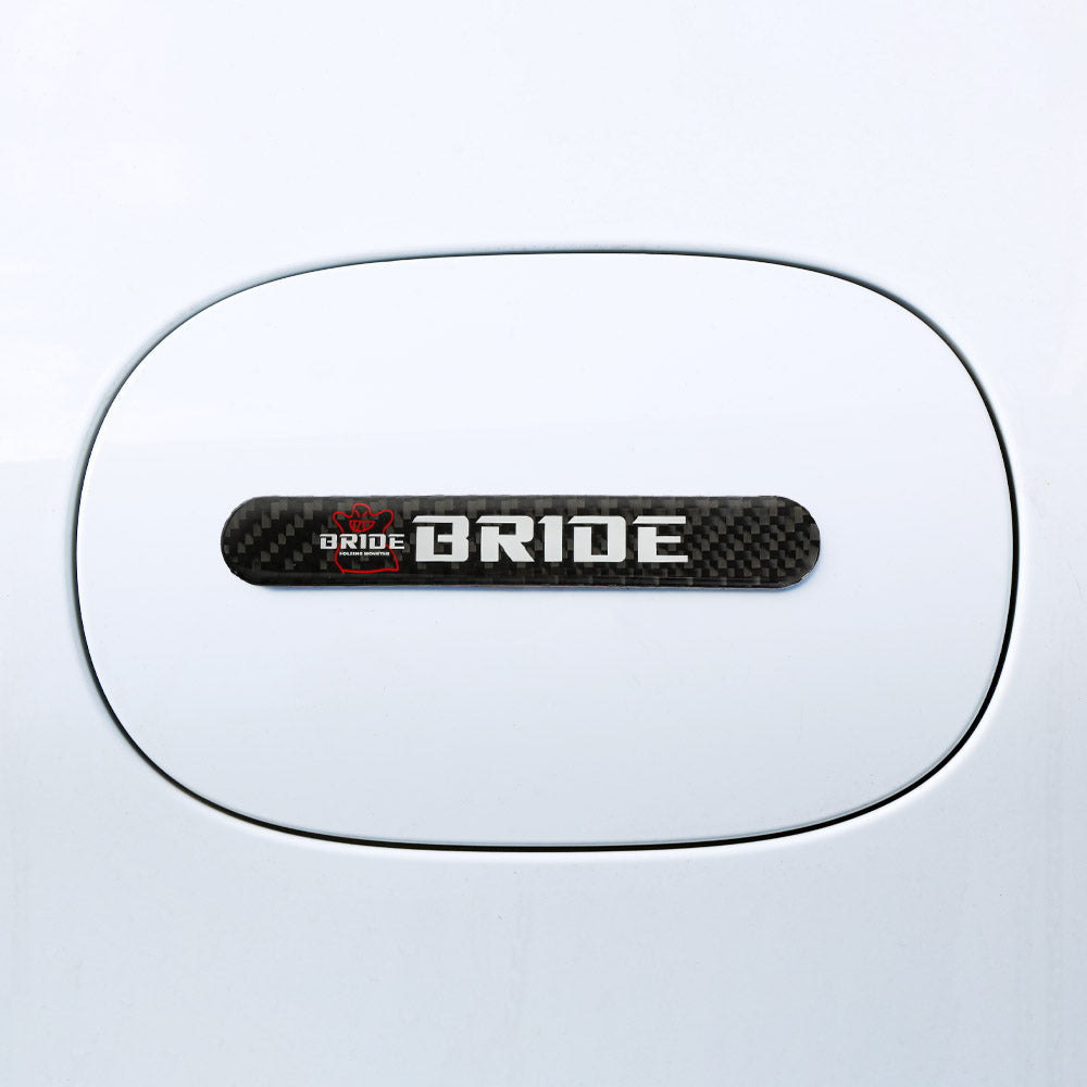 Brand New 8PCS Bride Real Carbon Fiber Black Car Trunk Side Fenders Door Badge Scratch Guard Sticker