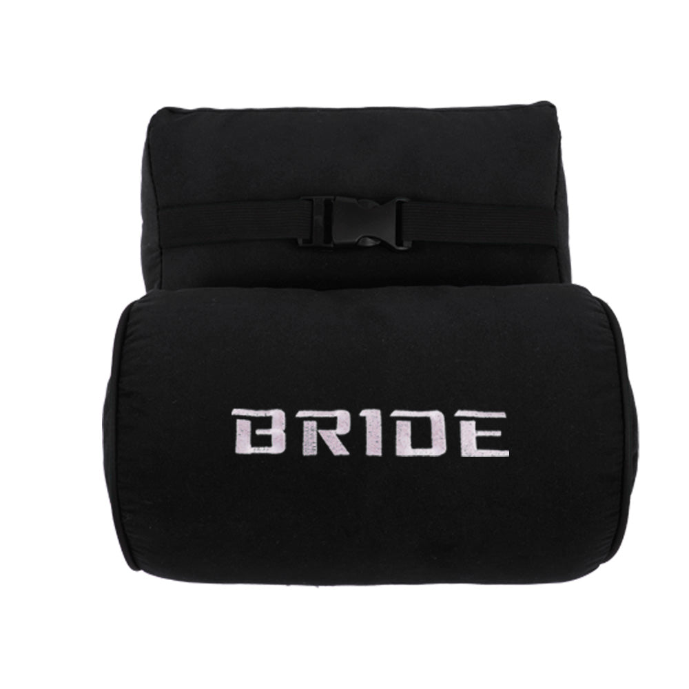 Brand New 2PCS JDM Bride Black Fabric Material Car Neck Headrest Pillow Fabric Racing Seat