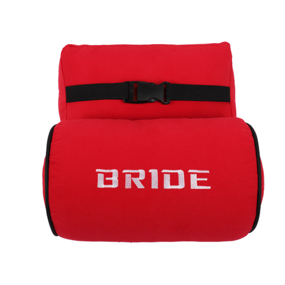 Brand New 2PCS JDM Bride Red Fabric Material Car Neck Headrest Pillow Fabric Racing Seat