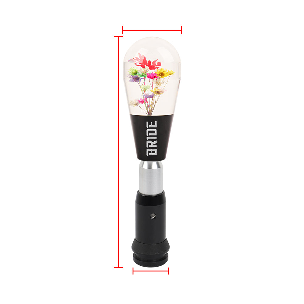 Brand New Universal JDM Bride Black Crystal Real Flowers Head Automatic Car Gear Shift Knob shifter