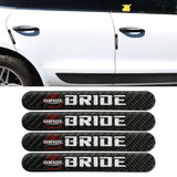 Brand New 4PCS Bride Real Carbon Fiber Black Car Trunk Side Fenders Door Badge Scratch Guard Sticker