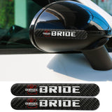 Brand New 2PCS Bride Real Carbon Fiber Black Car Trunk Side Fenders Door Badge Scratch Guard Sticker