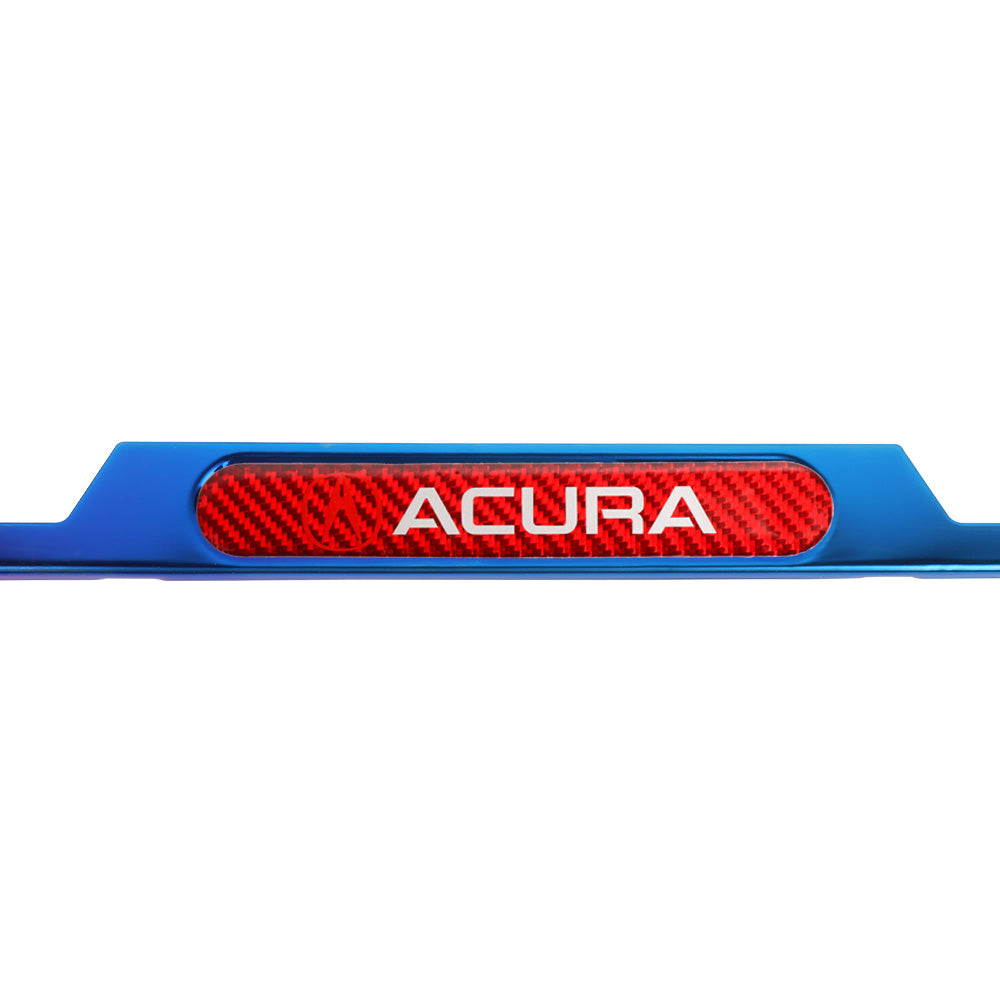 Brand New Universal 1PCS Acura Titanium Burnt Blue Metal License Plate Frame