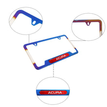 Load image into Gallery viewer, Brand New Universal 1PCS Acura Titanium Burnt Blue Metal License Plate Frame