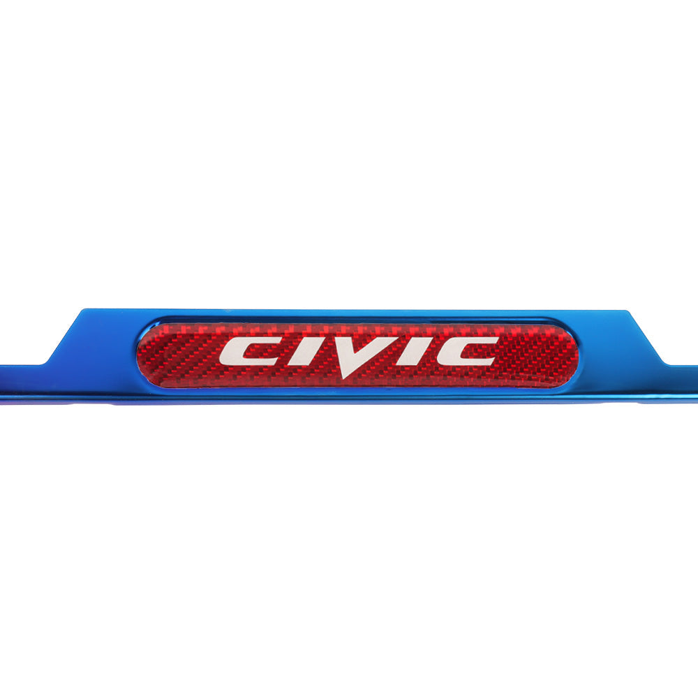 Brand New Universal 2PCS Civic Titanium Burnt Blue Metal License Plate Frame