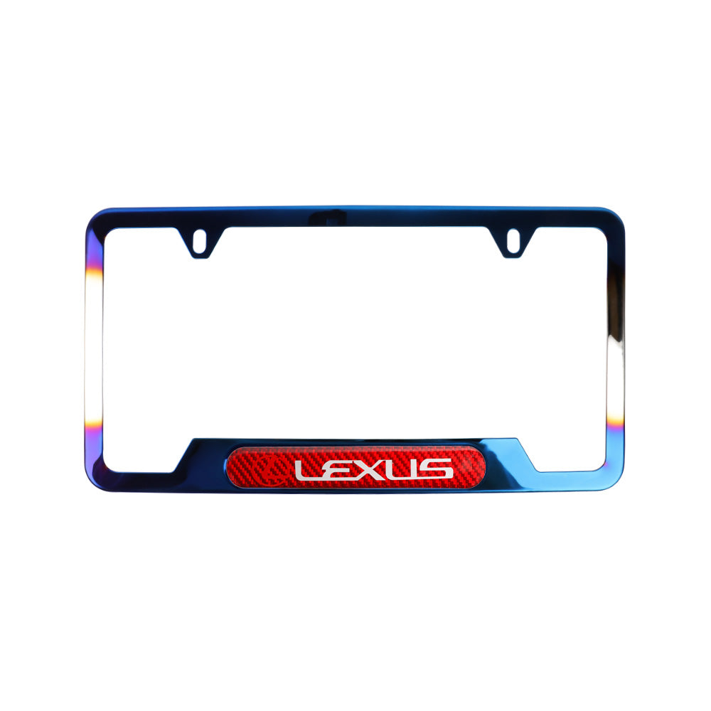 Brand New Universal 1PCS LEXUS Titanium Burnt Blue Metal License Plate Frame