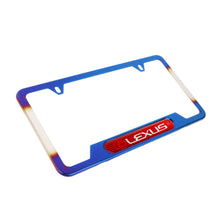 Load image into Gallery viewer, Brand New Universal 1PCS LEXUS Titanium Burnt Blue Metal License Plate Frame