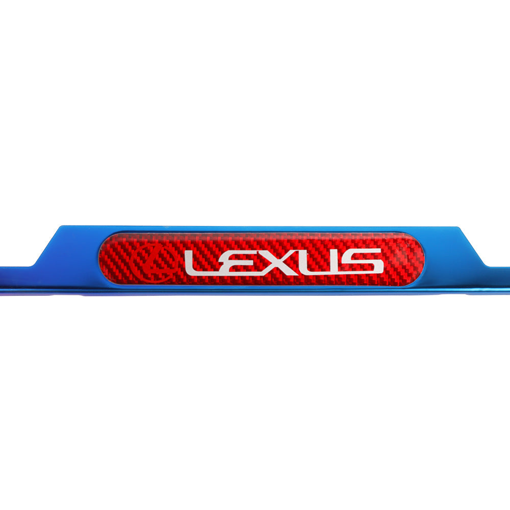 Brand New Universal 1PCS LEXUS Titanium Burnt Blue Metal License Plate Frame