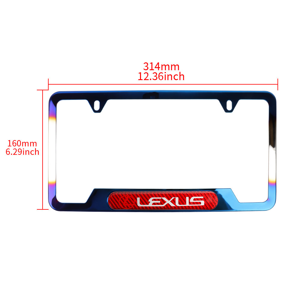 Brand New Universal 1PCS LEXUS Titanium Burnt Blue Metal License Plate Frame