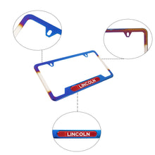 Load image into Gallery viewer, Brand New Universal 1PCS LINCOLN Titanium Burnt Blue Metal License Plate Frame